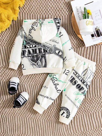 Baby Boy Letter Graphic Hoodie & Sweatpants