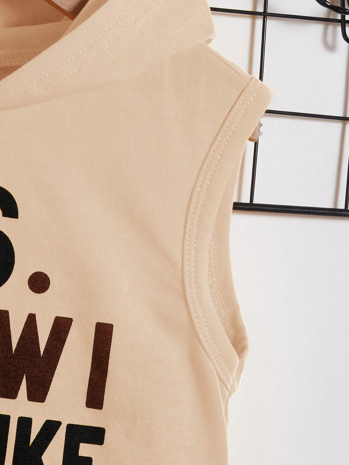 Baby Boy Slogan Graphic Hooded Tank Top & Shorts