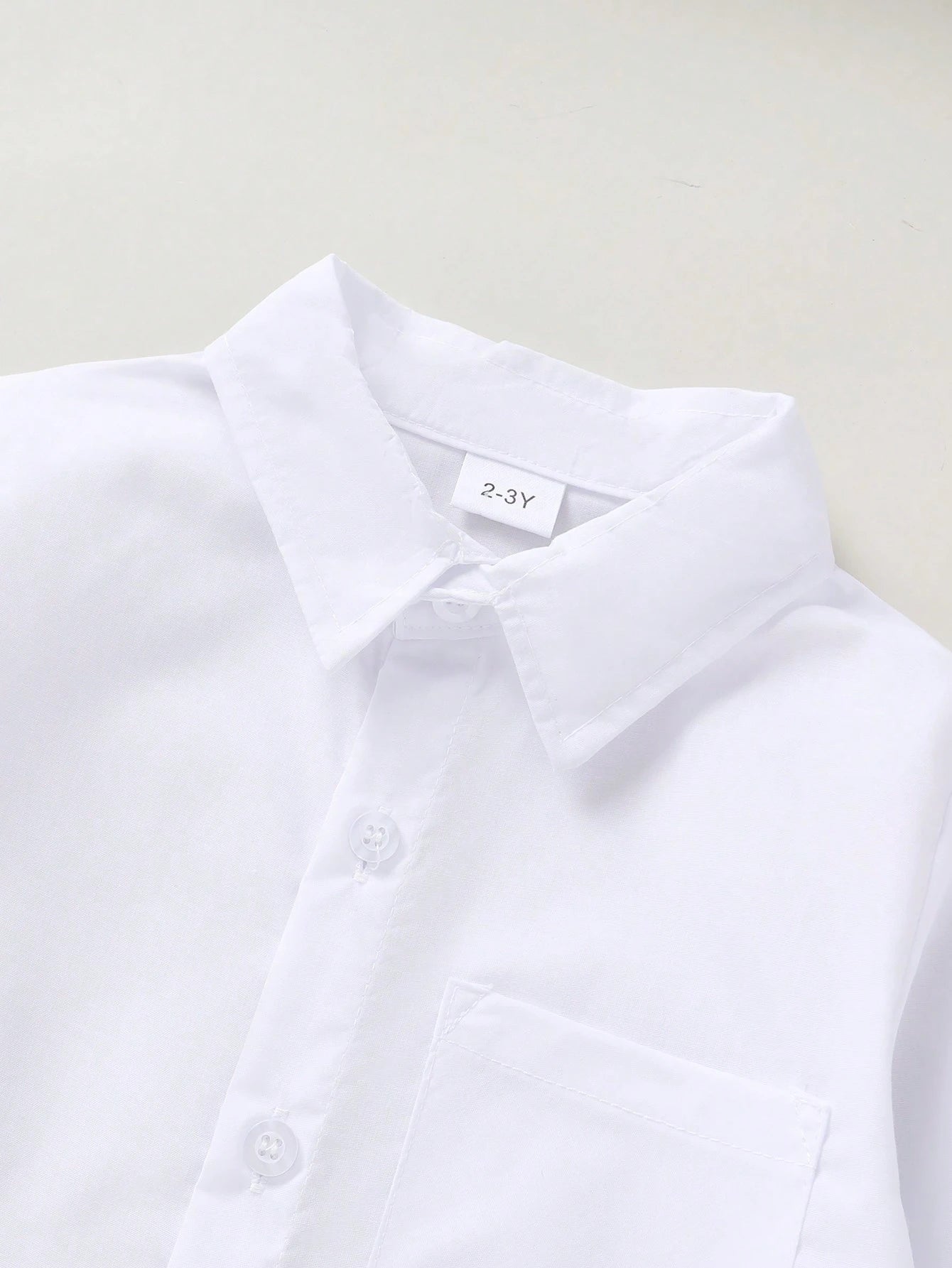 Baby Boy Solid Color Pocket Patch Shirt, Soft And Comfortable Gentleman Style