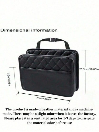 Baby Car Seat Back Hanging Storage Bag, Multi-Pocket PU Leather Stroller Back Hanging Organizer, Travel Diaper Bottle Tissue Storage Bag, Children's Travel Accessories