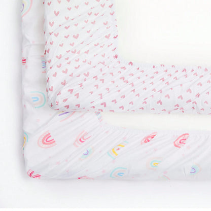 Baby Crib Sheets For Girls, 4 Pack Super Soft Toddler Bed Sheets, Standard Crib Mattress 28x52 In, Pink Prints