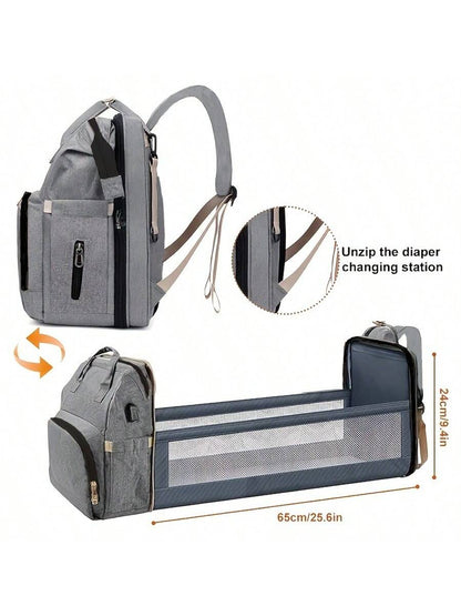 Baby Diaper Bag Backpack With Portable Changing Station, Waterproof Large Capacity Travel Bag With Changing Pad, Baby Stuff Organizer For Newborns