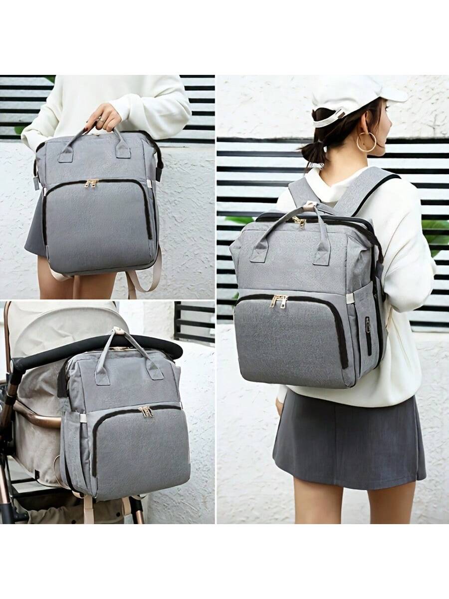 Baby Diaper Bag Backpack With Portable Changing Station, Waterproof Large Capacity Travel Bag With Changing Pad, Baby Stuff Organizer For Newborns