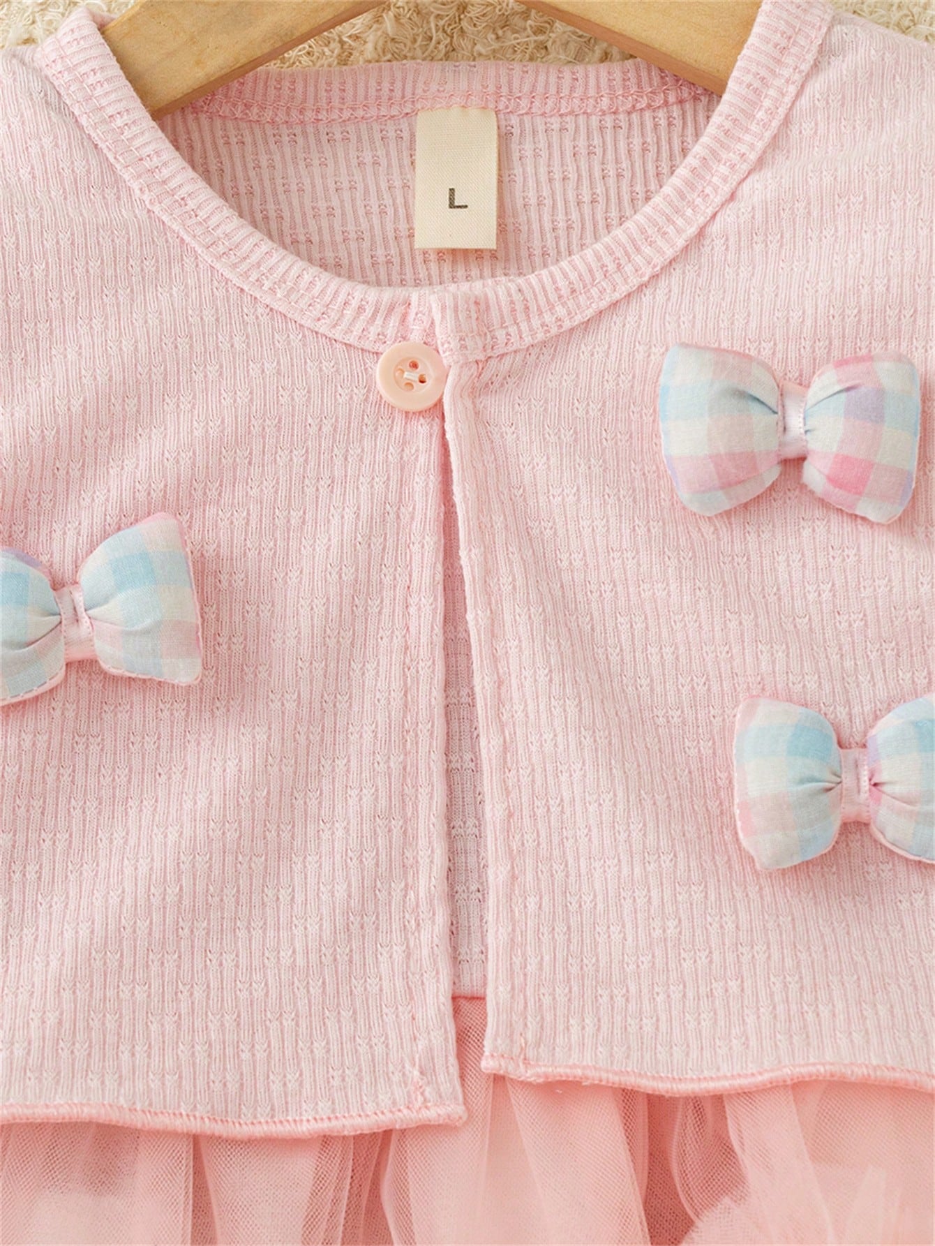 Baby Girl 3D Bow Decor Mesh Patchwork Fashion Holiday Dress
