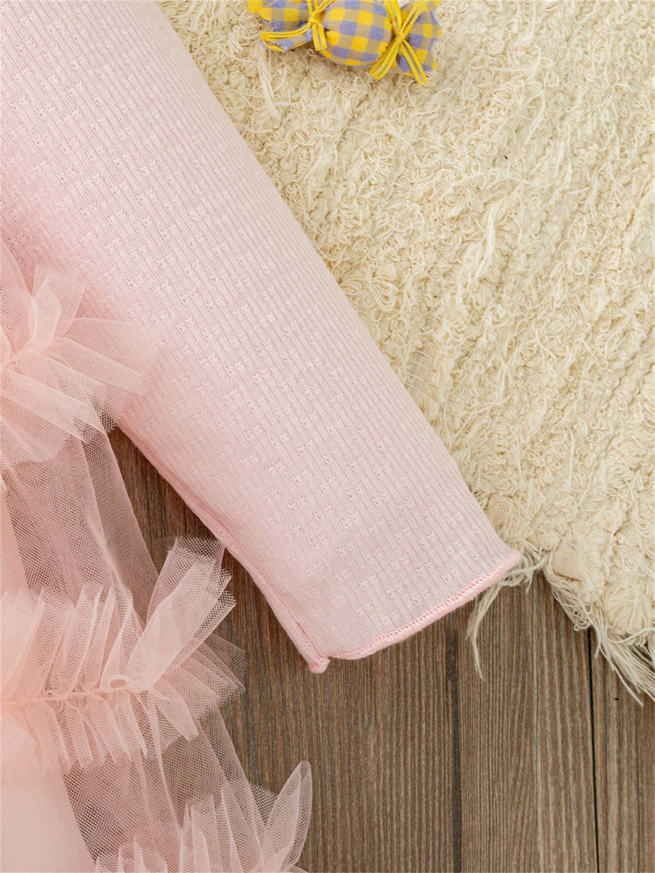 Baby Girl 3D Bow Decor Mesh Patchwork Fashion Holiday Dress
