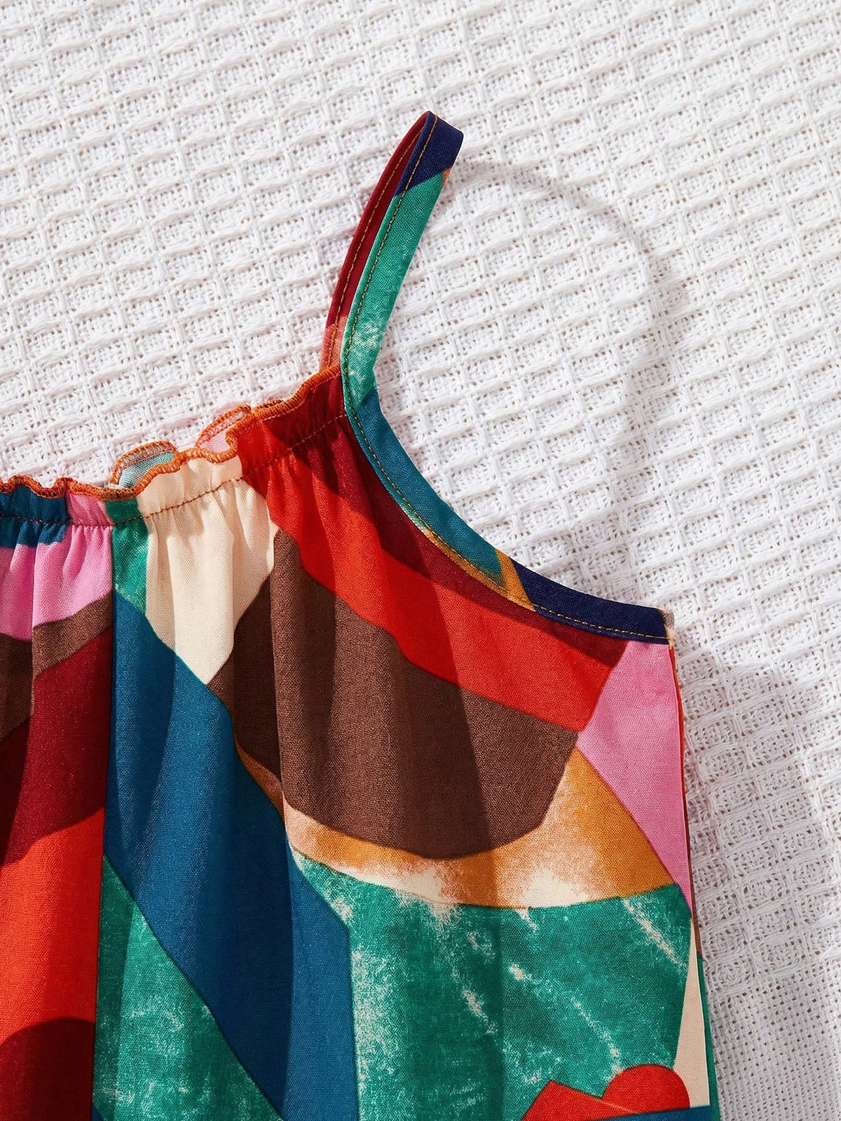 Baby Girl Casual Daily Vacation Tropical Plant Print Spaghetti Strap Romper