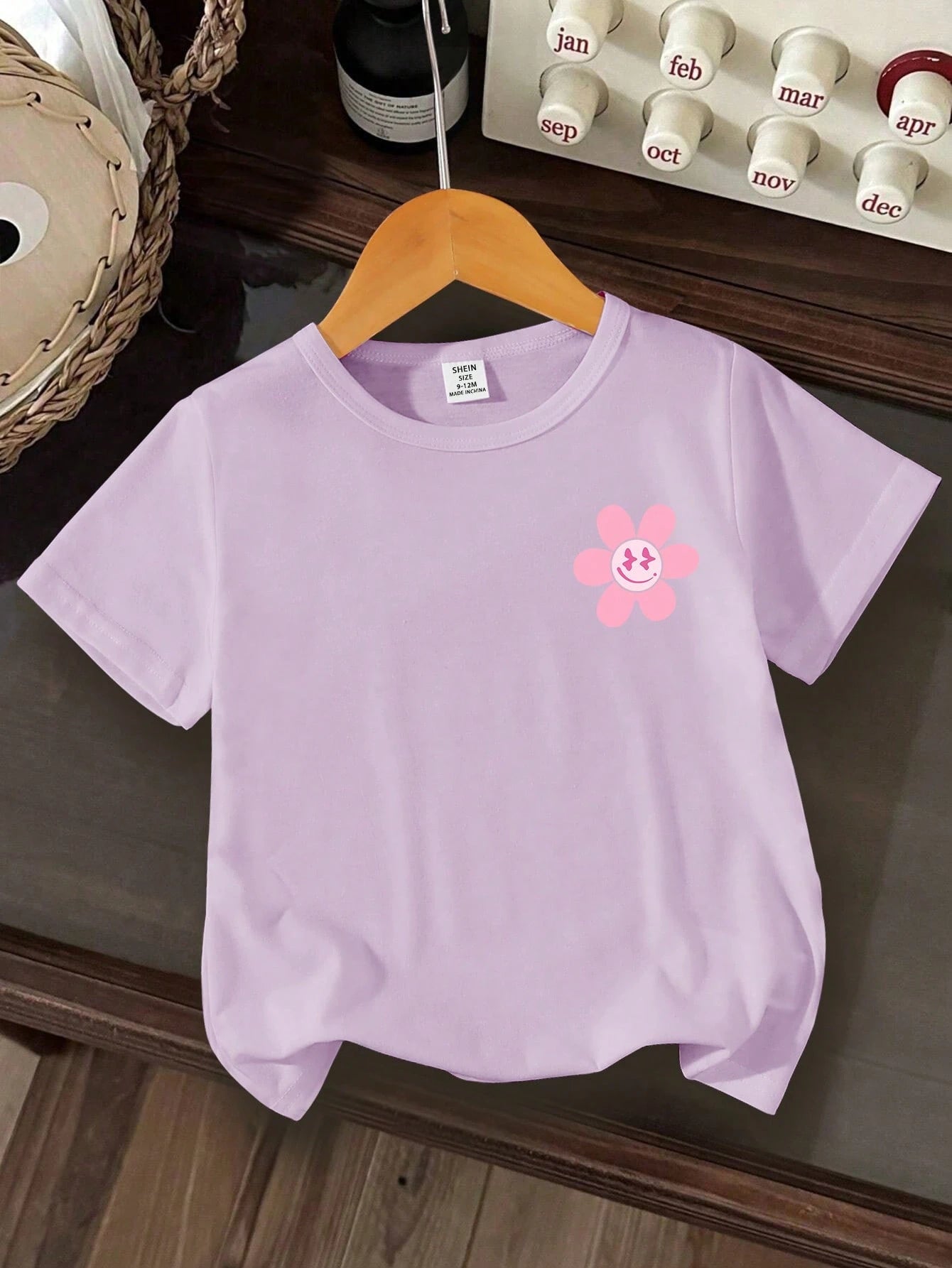 Baby Girl Casual Everyday Essential Playful Print Graphic Tee, Suitable For Outings, Spring/Summer