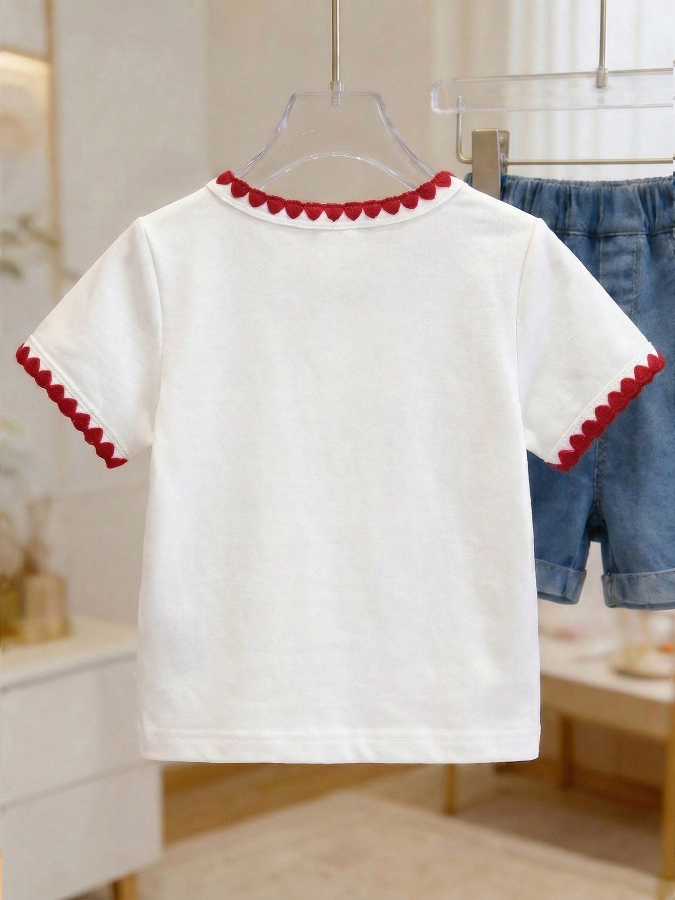 Baby Girl Casual Everyday Essential Playful Print Graphic Tee, Suitable For Outings, Spring/Summer