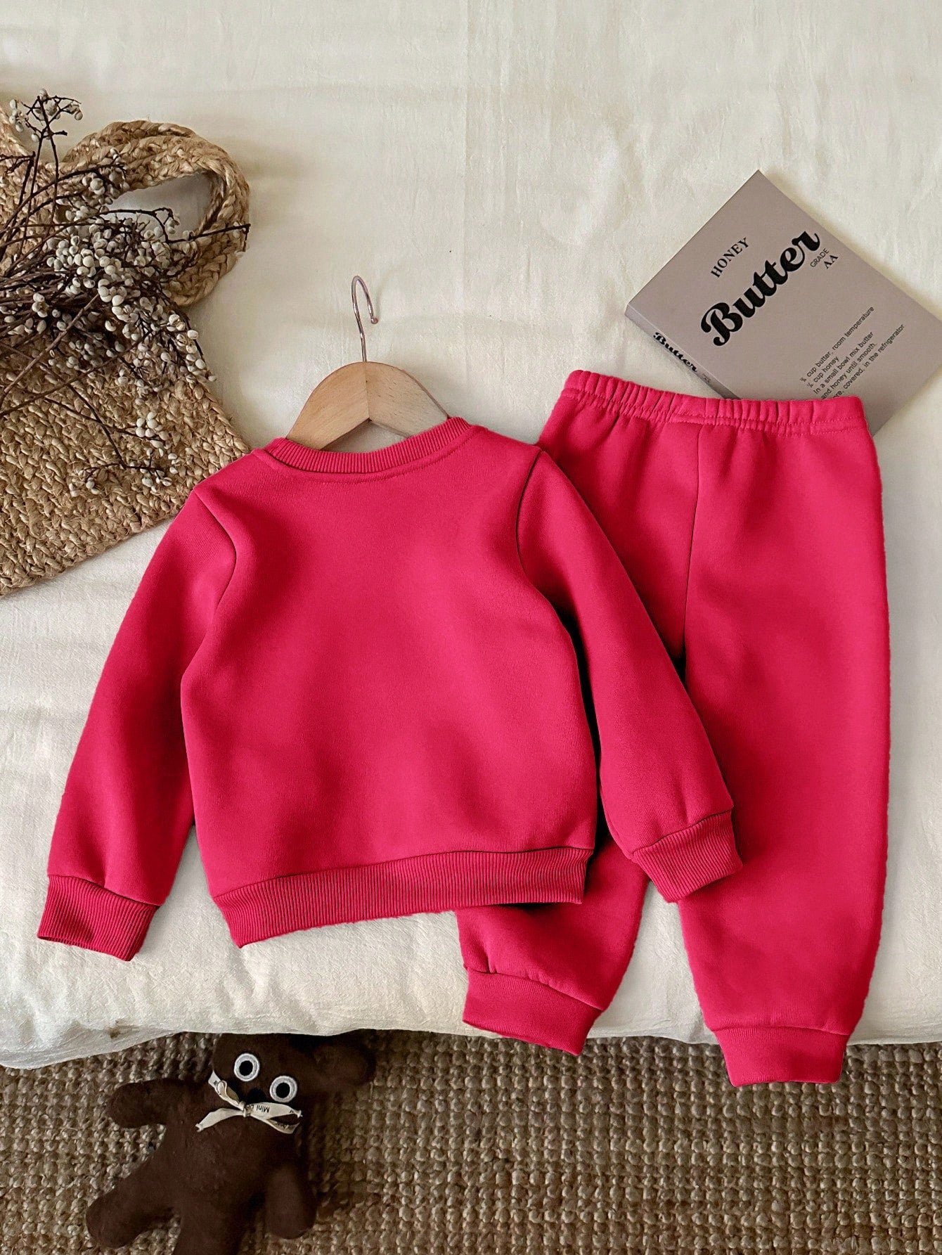 Baby Girl Knit Soft Pullover Casual Thick Sweatshirt Set,Suitable For Autumn/Winter Sweat 2 Pieces Sets Long Sleeve Sweatsuit Clothes Fall