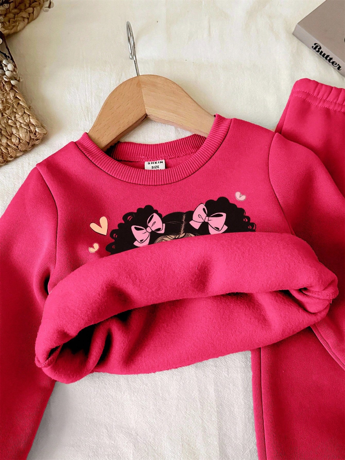 Baby Girl Knit Soft Pullover Casual Thick Sweatshirt Set,Suitable For Autumn/Winter Sweat 2 Pieces Sets Long Sleeve Sweatsuit Clothes Fall