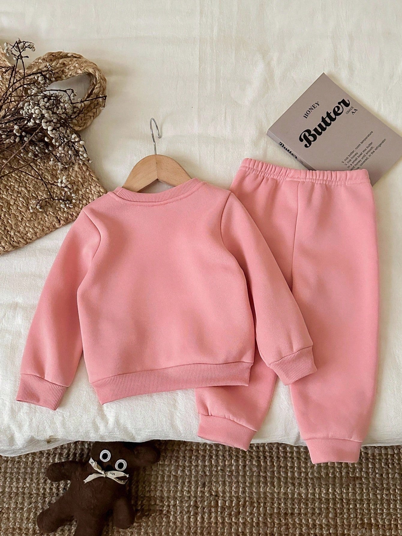 Baby Girl Knit Soft Pullover Casual Thick Sweatshirt Set,Suitable For Autumn/Winter Sweat 2 Pieces Sets Long Sleeve Sweatsuit Clothes Fall