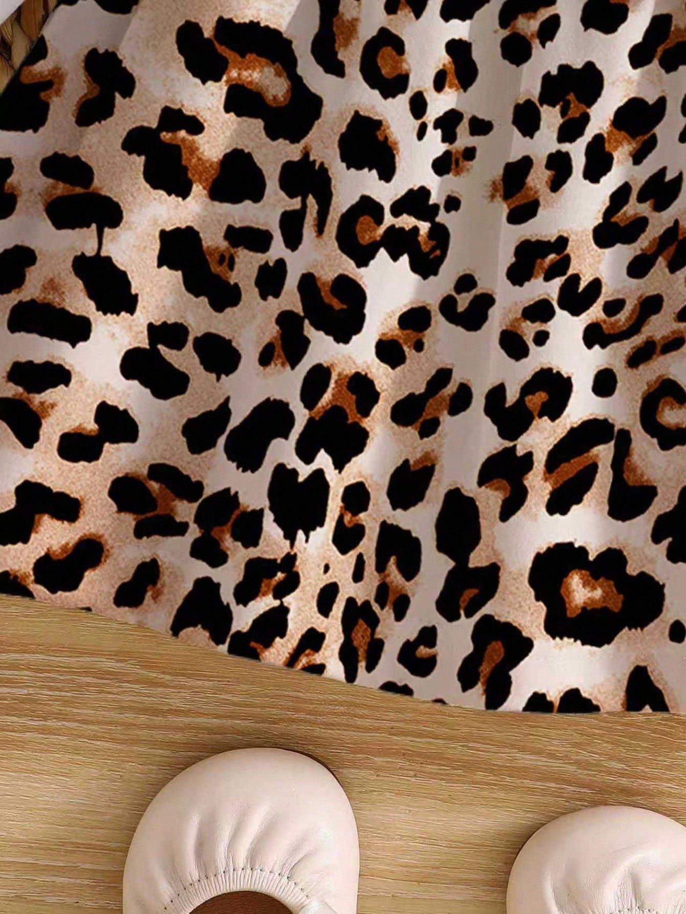 Baby Girl Playful Leopard Print Long Sleeve Dress With Brown Checkered Bow, Elegant Cute Autumn Outfit For Vacation And Party Matching Family, 6M-3T