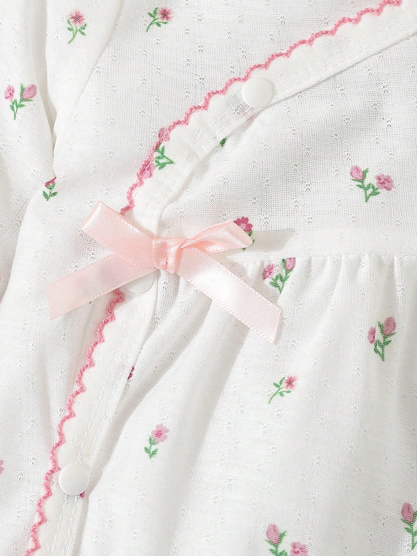 Baby Girl White Simple Long Sleeve Long Jumpsuit Home Clothes