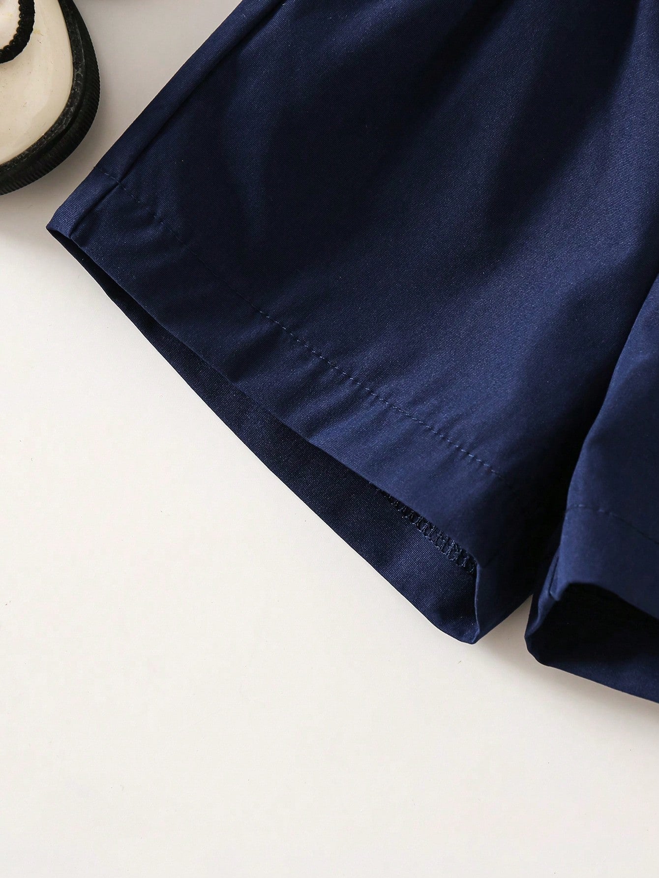 Baby Girls' Navy Blue Bow Decor Casual Shorts, Summer