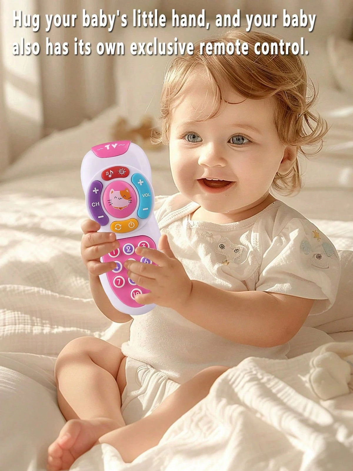 Baby Remote Control Toy, Montessori Baby Phone Toy With Soft Lighting And Lullaby, Silicone Buttons, Children's Surprise Gift