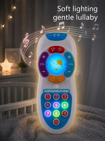 Baby Remote Control Toy, Montessori Baby Phone Toy With Soft Lighting And Lullaby, Silicone Buttons, Children's Surprise Gift