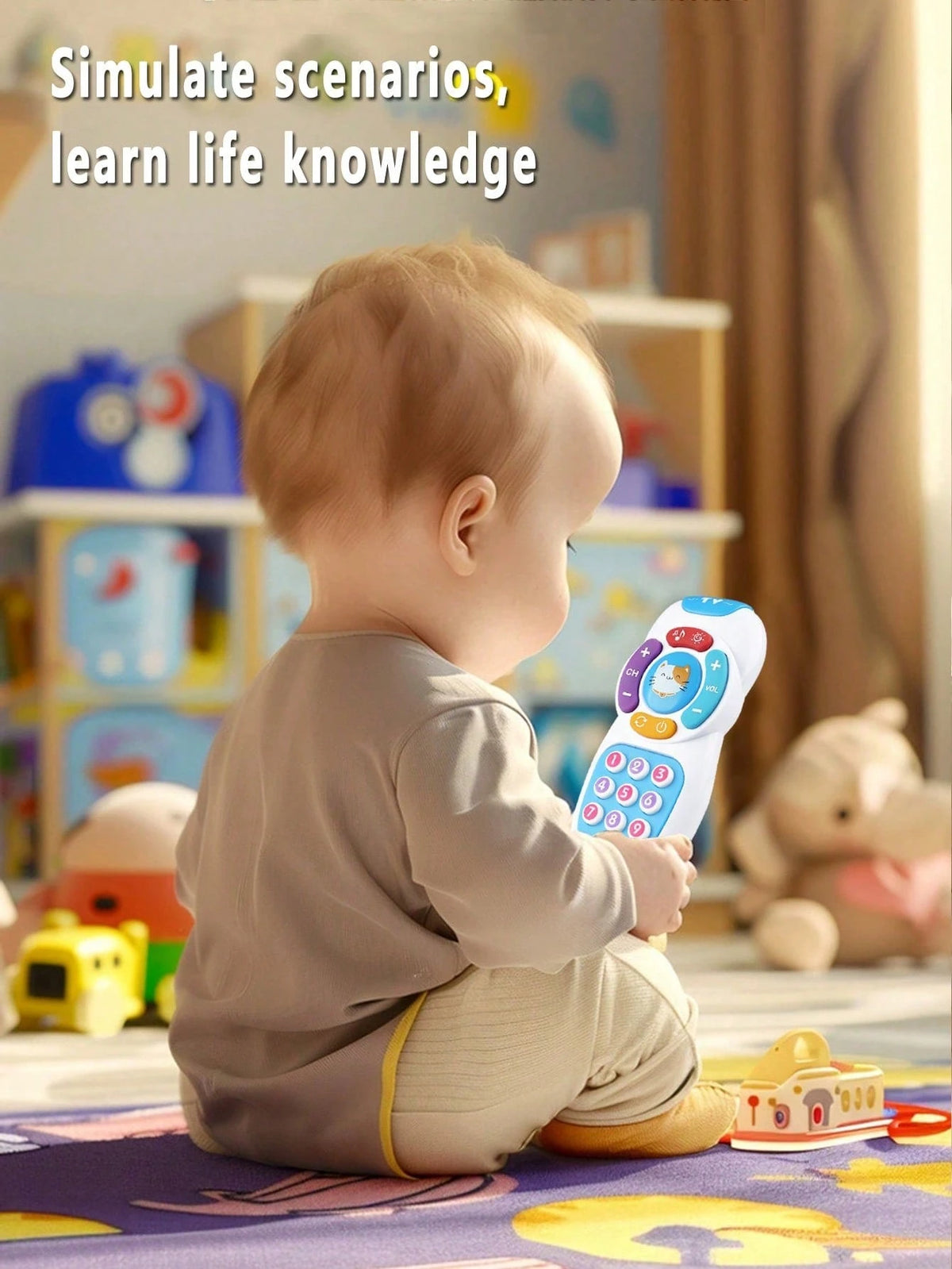 Baby Remote Control Toy, Montessori Baby Phone Toy With Soft Lighting And Lullaby, Silicone Buttons, Children's Surprise Gift