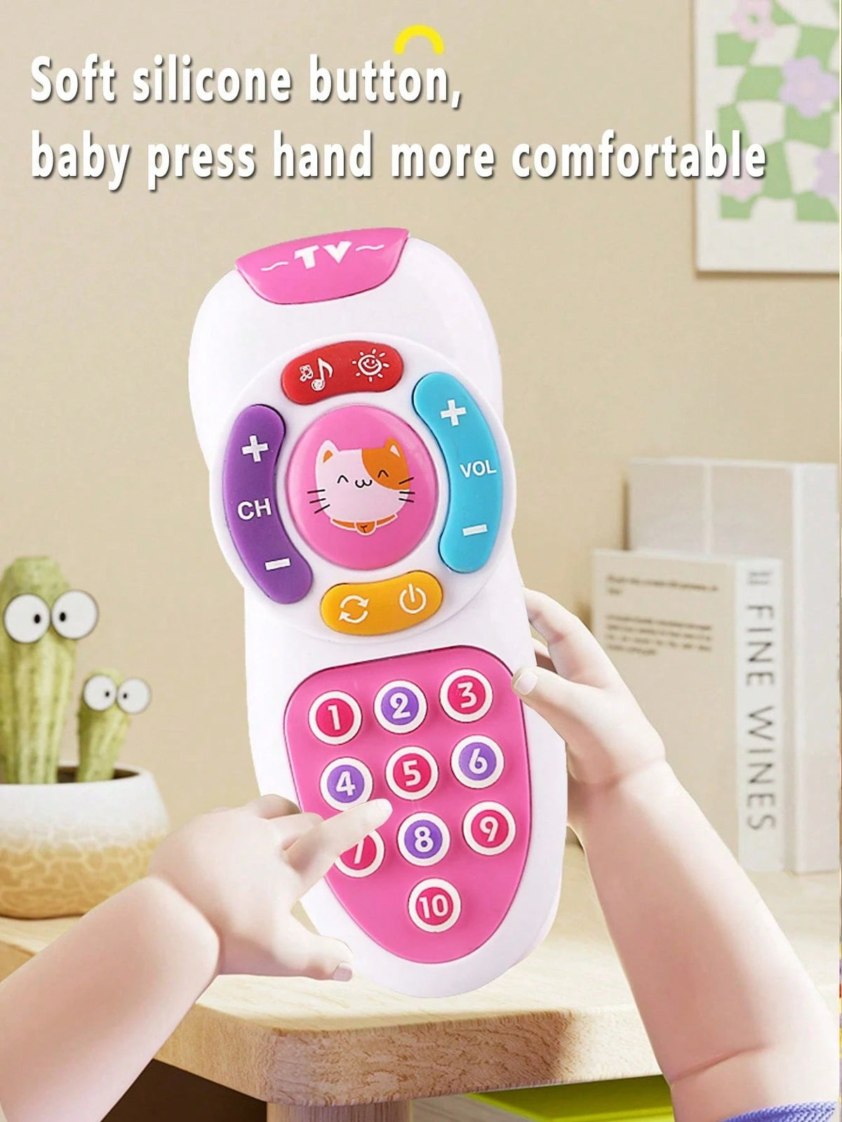 Baby Remote Control Toy, Montessori Baby Phone Toy With Soft Lighting And Lullaby, Silicone Buttons, Children's Surprise Gift