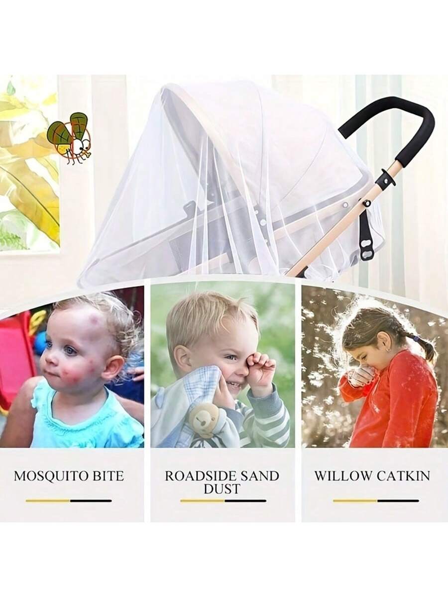 Baby Stroller Mosquito Net Pushchair Cart Insect Shield Net Mesh Infants Protection Mesh Cover Baby Stroller Accessories Love Valentine