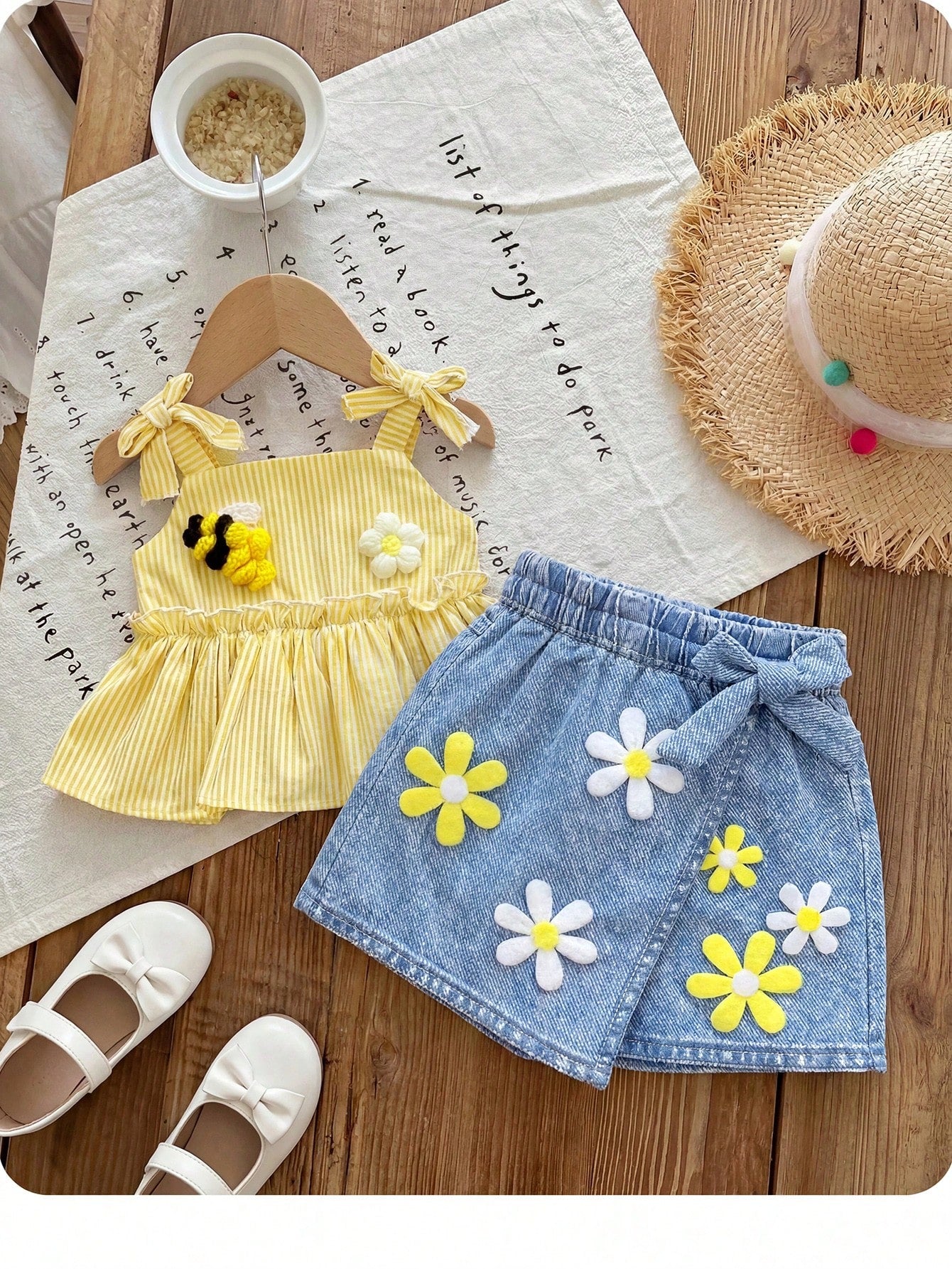 Babygirl Cute Casual Versatile Vacation Striped Elastic Waist Shorts(Only Sell Pants)
