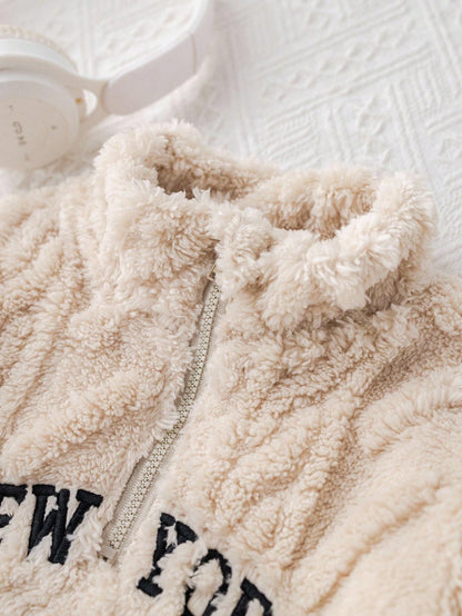 Babygirl Fluffy Long Sleeve Sweatshirt Set, Autumn/Winter Fall