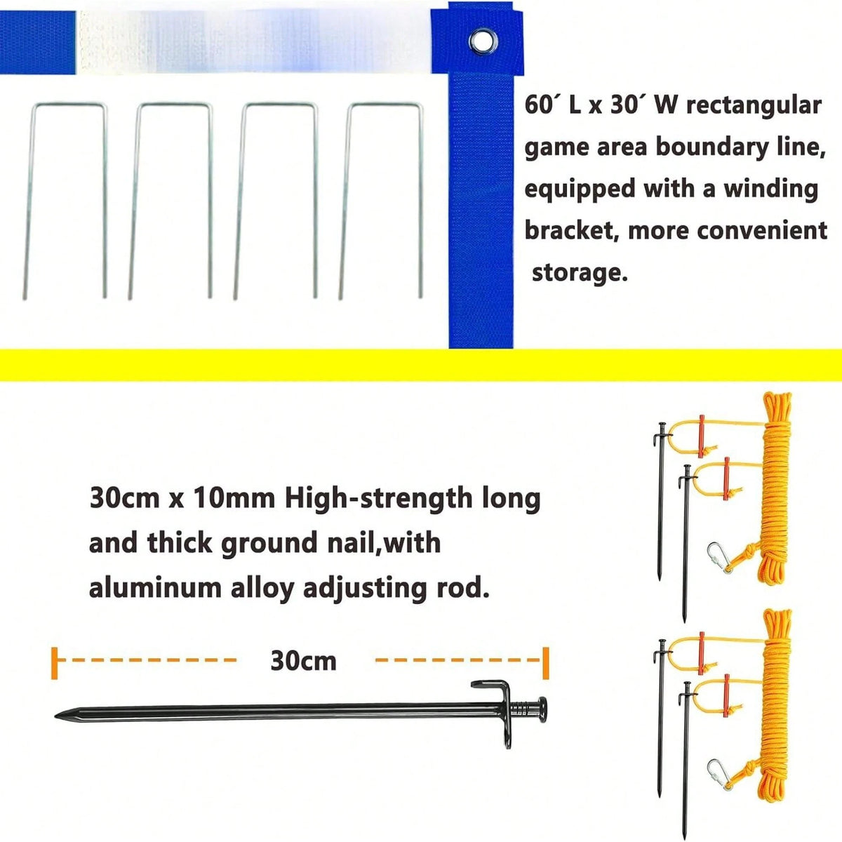Backyard Volleyball Net Outdoor With Steel Anti-Sag System Adjustable Aluminum Poles Volleyball...