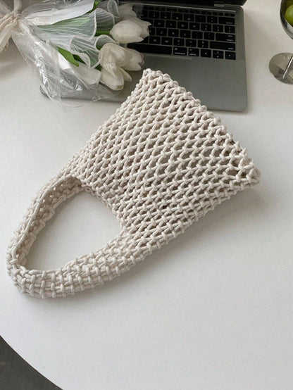 BAILEE Fashionable Colorful Polyester Yarn Hand-Woven Pattern Handbag With Ocean Charm, Suitable For Vacation