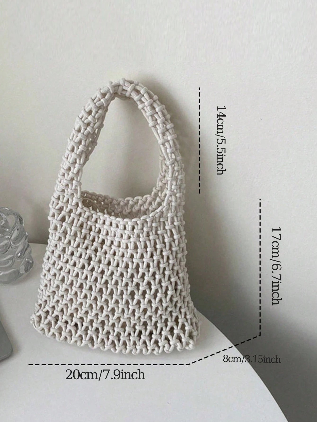 BAILEE Fashionable Colorful Polyester Yarn Hand-Woven Pattern Handbag With Ocean Charm, Suitable For Vacation
