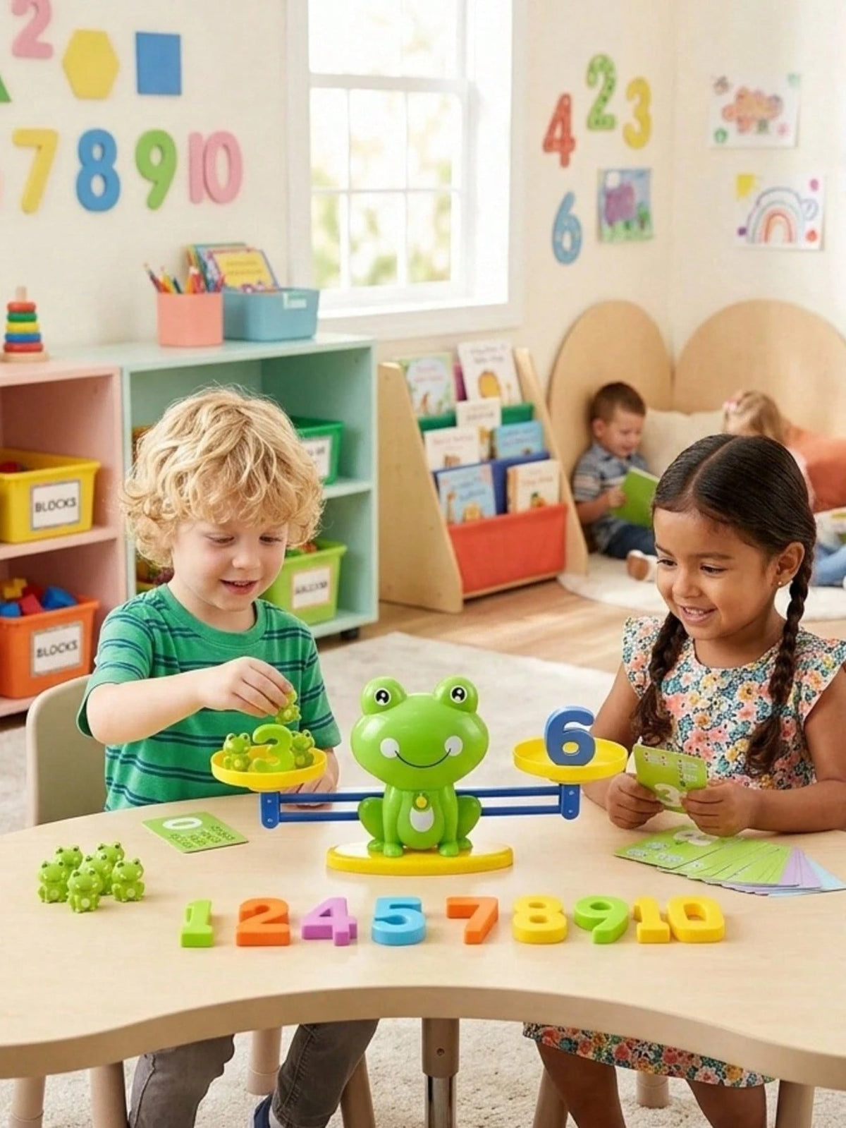 Balance Scale Math Learning Toy With Frog Balance Game, Numbered Blocks & Color Recognition Cards- Educational Counting & Weight Comparison Activity For, Preschool & Kindergarten- Durable Plastic,Vi