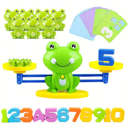 Balance Scale Math Learning Toy With Frog Balance Game, Numbered Blocks & Color Recognition Cards- Educational Counting & Weight Comparison Activity For, Preschool & Kindergarten- Durable Plastic,Vi