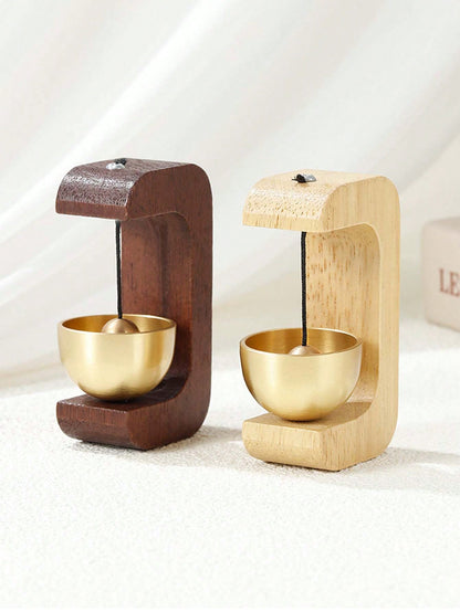Bamboo Wind Chime, Magnetic Alloy Suction Door Bell, Beech Wood & Brass Material, Minimalist Gift Decor Metal Wind Chime