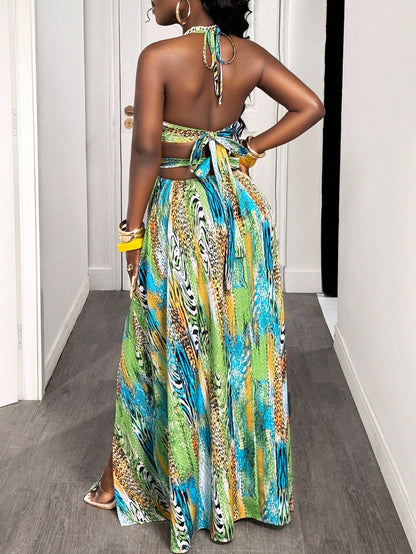 BamGleam Women Leopard Print Dress Green And Yellow,Summer,Casual,Holiday,Vacation,Holiday Boho All-Match Music Festivals Easter Nashville Birthday