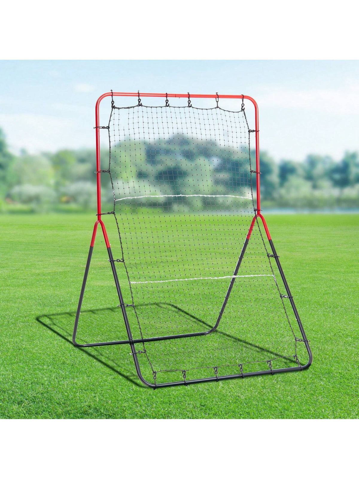 Baseball And Softball Rebound Net, 2 In 1 Left And Right Pitch Trainer, 3 Way Baseball PitchBack Baseball Pitch Rebound Trainer Nest, Rebound Net For Fielding/Throwing Practice 4&5 Adjustable Angles