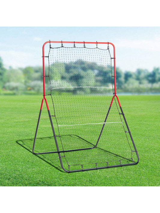 Baseball And Softball Rebound Net, 2 In 1 Left And Right Pitch Trainer, 3 Way Baseball PitchBack Baseball Pitch Rebound Trainer Nest, Rebound Net For Fielding/Throwing Practice 4&5 Adjustable Angles