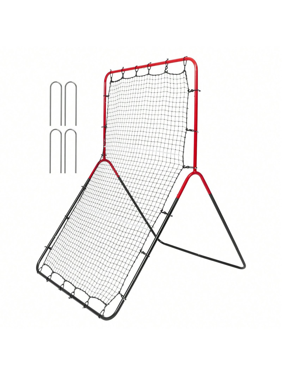 Baseball And Softball Rebound Net, 2 In 1 Left And Right Pitch Trainer, 3 Way Baseball PitchBack Baseball Pitch Rebound Trainer Nest, Rebound Net For Fielding/Throwing Practice 4&5 Adjustable Angles