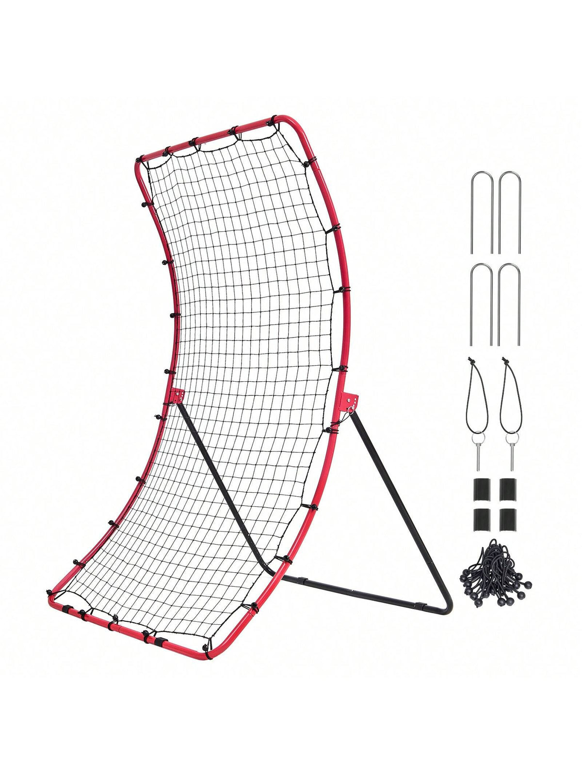 Baseball And Softball Rebound Net, 2 In 1 Left And Right Pitch Trainer, 3 Way Baseball PitchBack Baseball Pitch Rebound Trainer Nest, Rebound Net For Fielding/Throwing Practice 4&5 Adjustable Angles