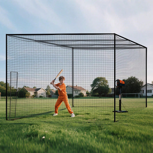 Baseball Batting Cage, 41.7 X 12.8 X 10.1 FT Freestanding Portable Batting Cage, Hitting Cages With 30-Ply Knotted HDPE & Carabiner Hooks, Battings Cages Netting For Indoor, Outdoor (NET ONLY)
