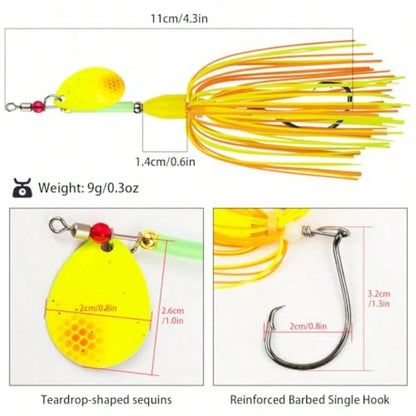 Bass Spinner Baits, Inline Spinnerbaits With Copper Weight Trout Lures Kits For Bass Crappie Walleye