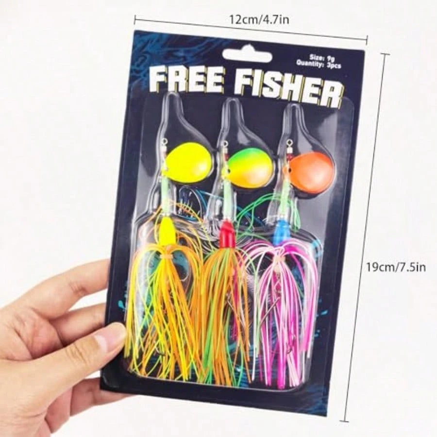 Bass Spinner Baits, Inline Spinnerbaits With Copper Weight Trout Lures Kits For Bass Crappie Walleye