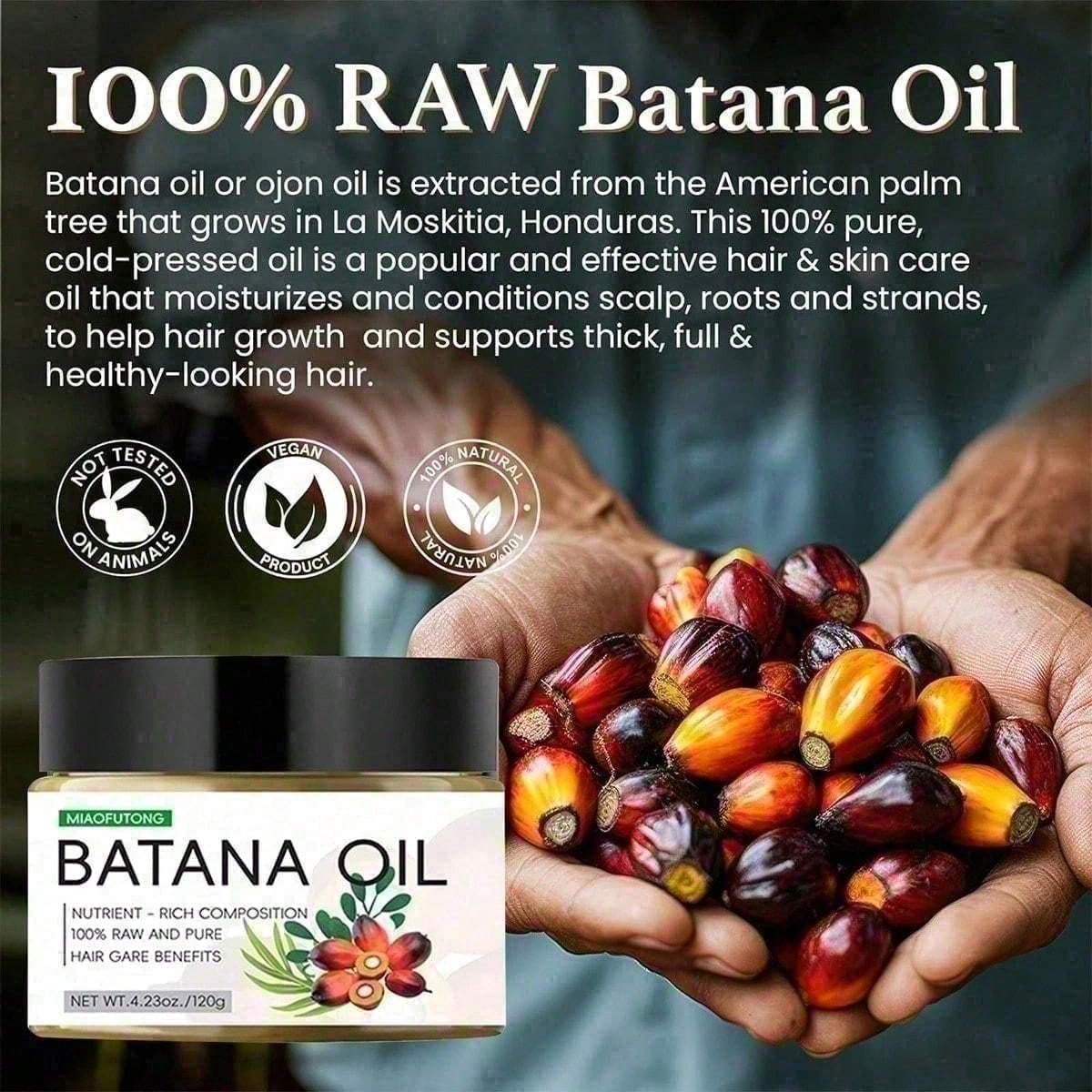 Batana Oil For Hair Repair, 100% Natural Pure Batana Oil For Women & Men