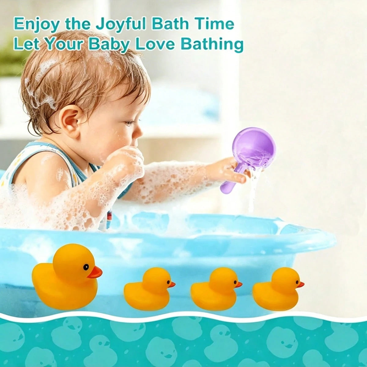 Bathtub Toys, Rubber Floating Pool Toys, Cute Interesting Yellow Rubber Duck, Suitable Gift For Boys And Girls