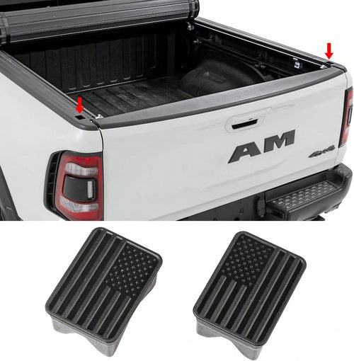 Bed Rail Stake Pocket Covers For Dodge Ram 1500 ABS Black 2 Pcs