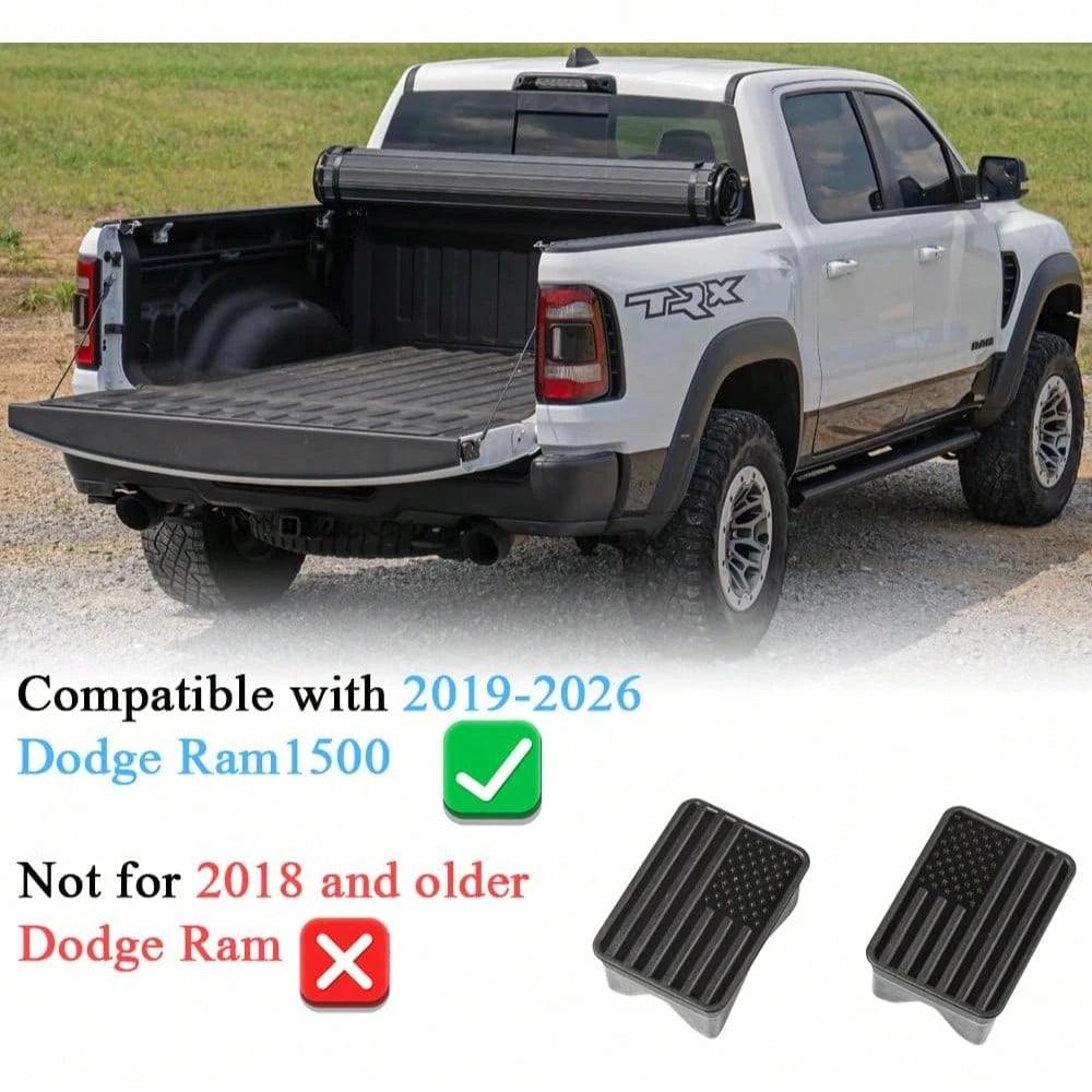 Bed Rail Stake Pocket Covers For Dodge Ram 1500 ABS Black 2 Pcs