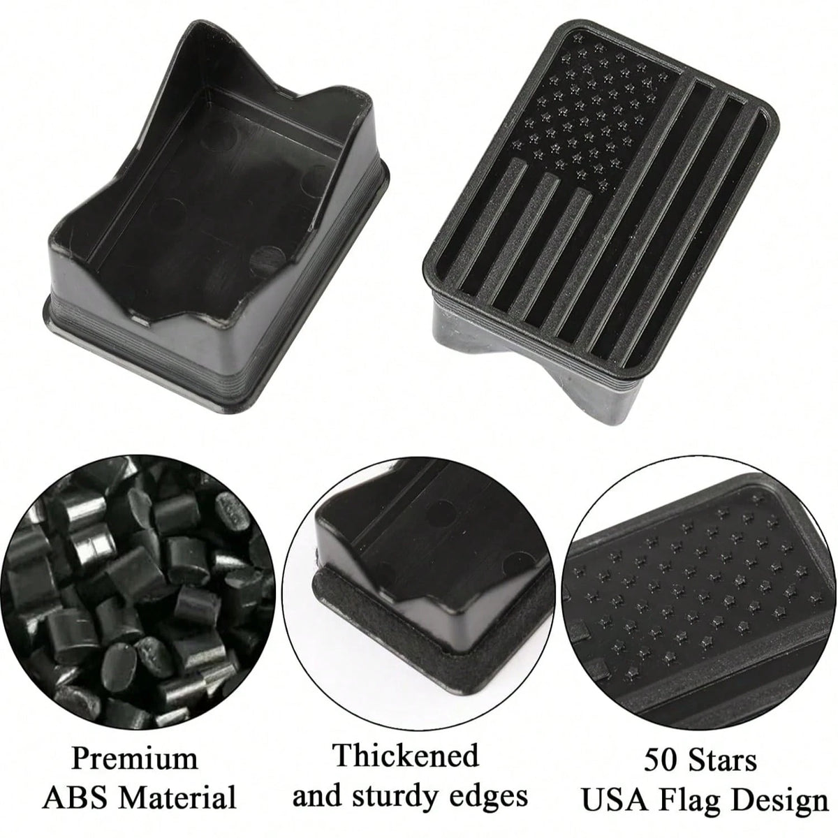 Bed Rail Stake Pocket Covers For Dodge Ram 1500 ABS Black 2 Pcs
