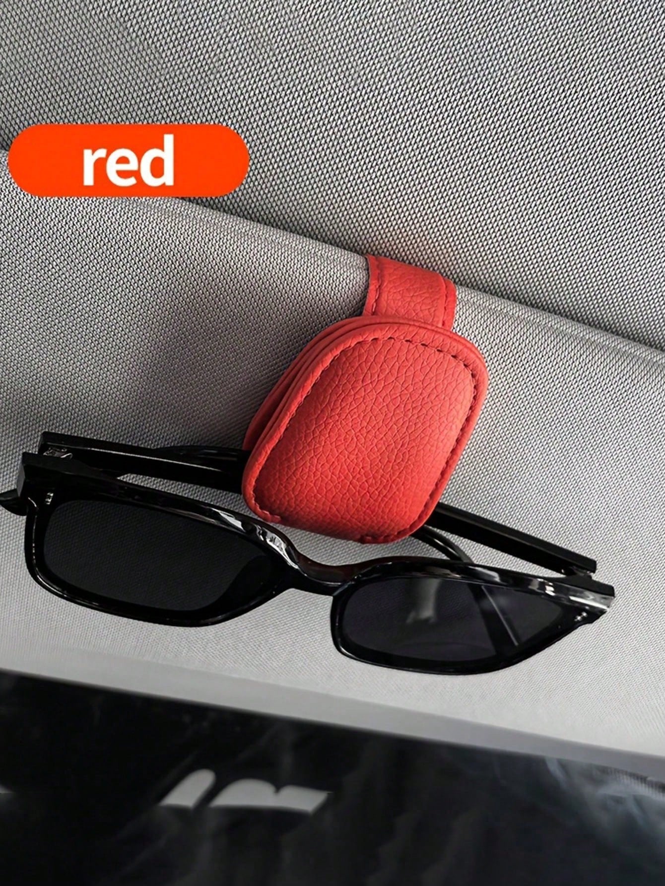 Beige Microfiber Leather Car Glasses Holder
