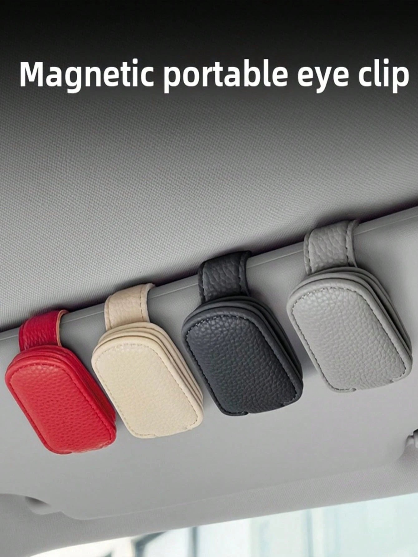 Beige Microfiber Leather Car Glasses Holder