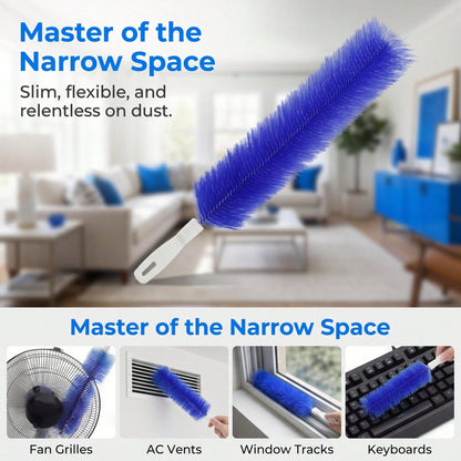Bendable Microfiber Head,Reusable Dust Remover,Fan Cleaning Brush Washable And Reusable; Suitable For Ceiling Fan Blades, Blinds, Air Conditioner Vents, And Car Interiors (Blue-4pcs)