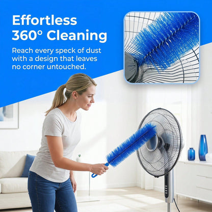 Bendable Microfiber Head,Reusable Dust Remover,Fan Cleaning Brush Washable And Reusable; Suitable For Ceiling Fan Blades, Blinds, Air Conditioner Vents, And Car Interiors (Blue-4pcs)
