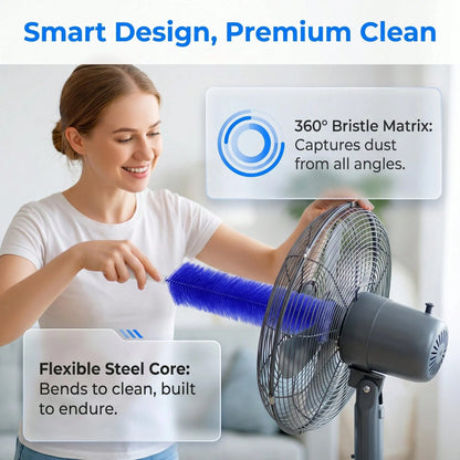 Bendable Microfiber Head,Reusable Dust Remover,Fan Cleaning Brush Washable And Reusable; Suitable For Ceiling Fan Blades, Blinds, Air Conditioner Vents, And Car Interiors (Blue-4pcs)