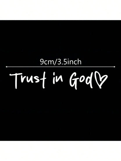 Bible Verse Christian Mirror Sticker- Trust In God, Faith, Hope, Love, Self-Adhesive Shiny Look, Teacher Gift, "Trust In God" Pattern With Heart